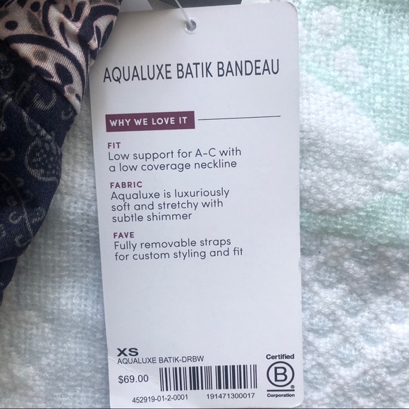 NWT Athleta Aqualuxe Batik Bikini Bandeau Top - Picture 9 of 12
